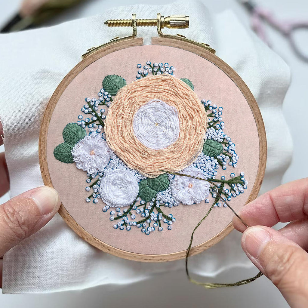 Rubbyoo Embroidery Kit-  Woven Floral Pattern Starter Kit For Craft Lover - image 3