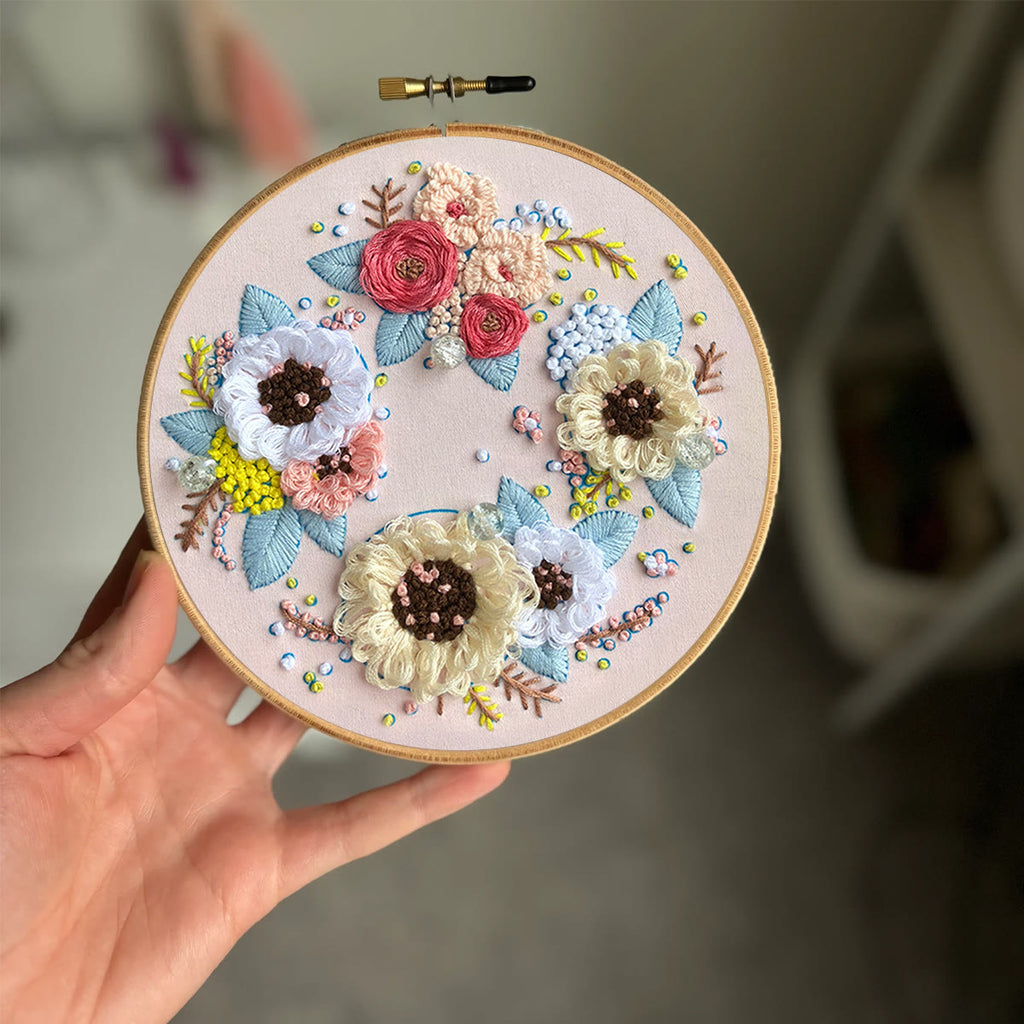 Rubbyoo Embroidery Kit-  Flower Garland Starter Kit For Craft Lover - image 1