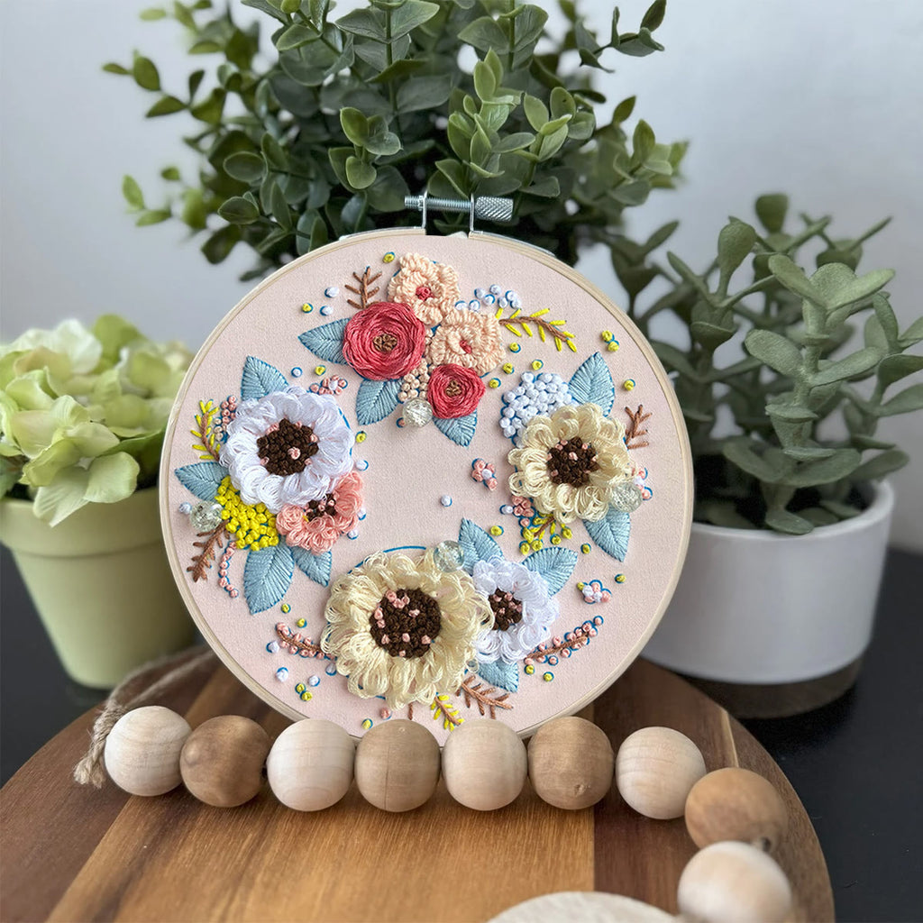 Rubbyoo Embroidery Kit-  Flower Garland Starter Kit For Craft Lover - image 2