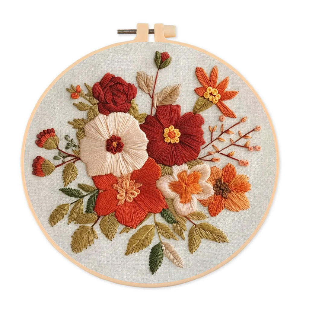 Rubbyoo Embroidery Kit- Autumn Blooms | For Beginners Hand Stitch - image 0