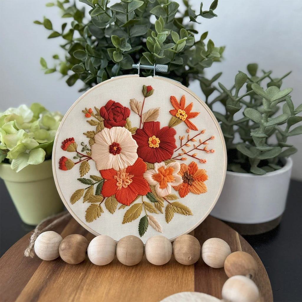 Rubbyoo Embroidery Kit- Autumn Blooms | For Beginners Hand Stitch - image 2