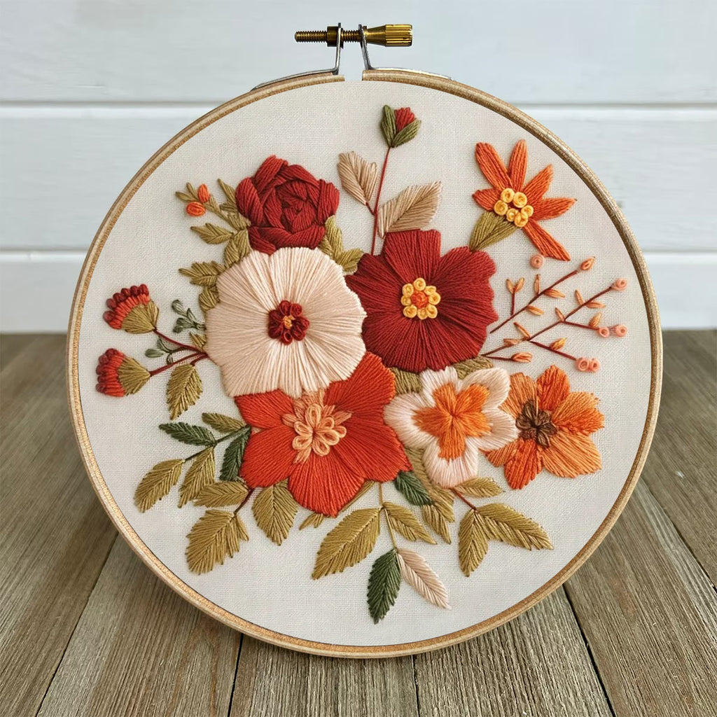 Rubbyoo Embroidery Kit- Autumn Blooms | For Beginners Hand Stitch - image 4