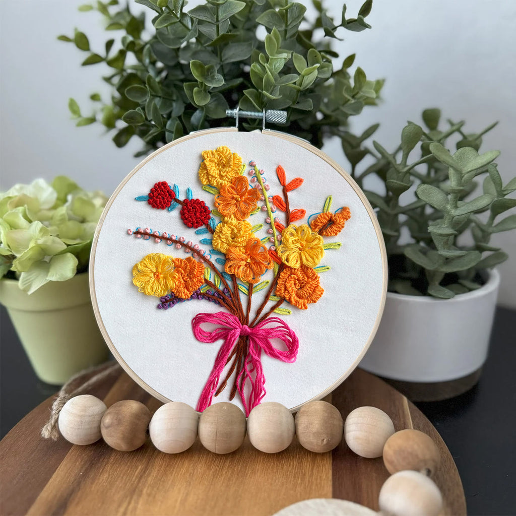 Rubbyoo Embroidery Kit-  Color Flowers Pattern Starter Kit For Craft Lover - image 2