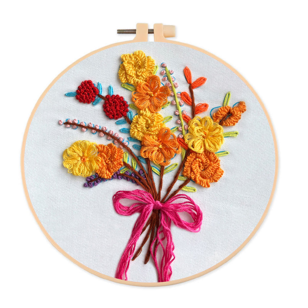 Rubbyoo Embroidery Kit-  Color Flowers Pattern Starter Kit For Craft Lover - image 0
