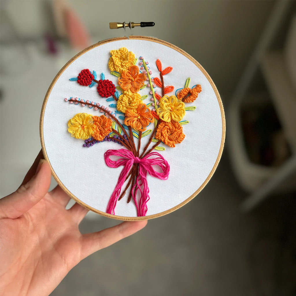 Rubbyoo Embroidery Kit-  Color Flowers Pattern Starter Kit For Craft Lover - image 1