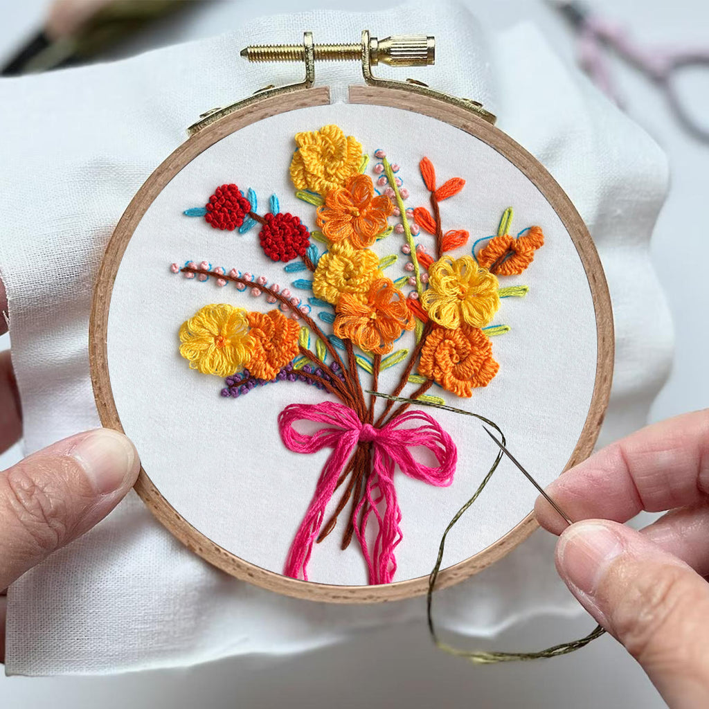 Rubbyoo Embroidery Kit-  Color Flowers Pattern Starter Kit For Craft Lover - image 3