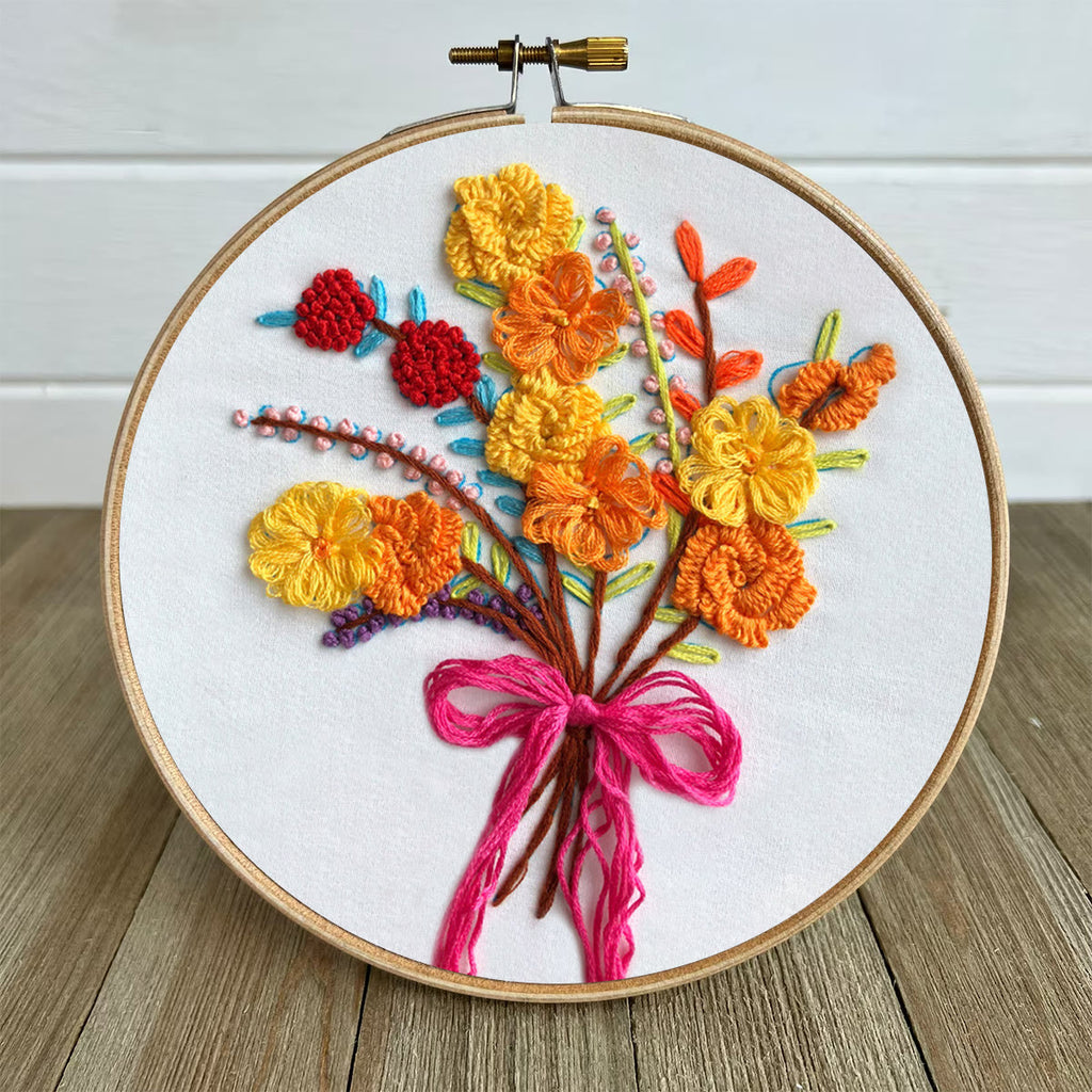 Rubbyoo Embroidery Kit-  Color Flowers Pattern Starter Kit For Craft Lover - image 4