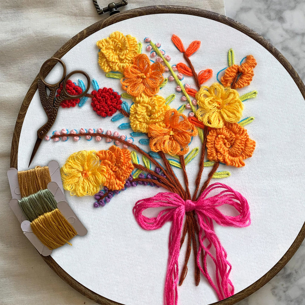 Rubbyoo Embroidery Kit-  Color Flowers Pattern Starter Kit For Craft Lover - image 6