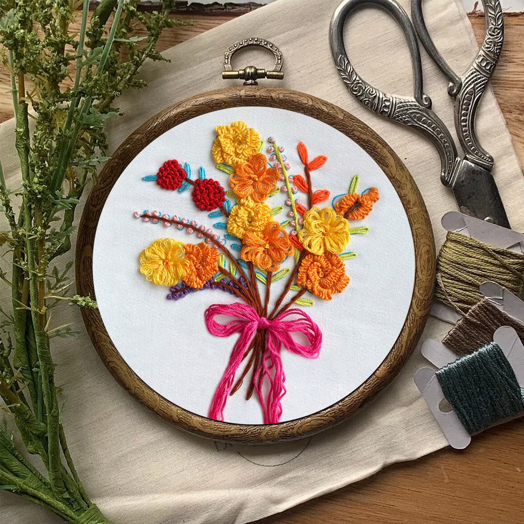 Rubbyoo Embroidery Kit-  Color Flowers Pattern Starter Kit For Craft Lover - image 7