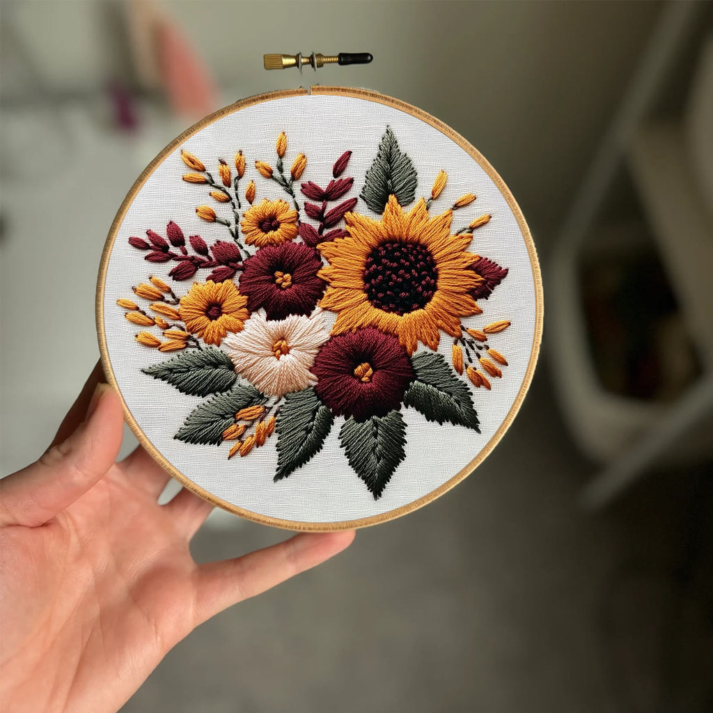 Rubbyoo Embroidery Kit-  Sunflower Cluster 2 | For Craft Lover Hand Stitch - image 1