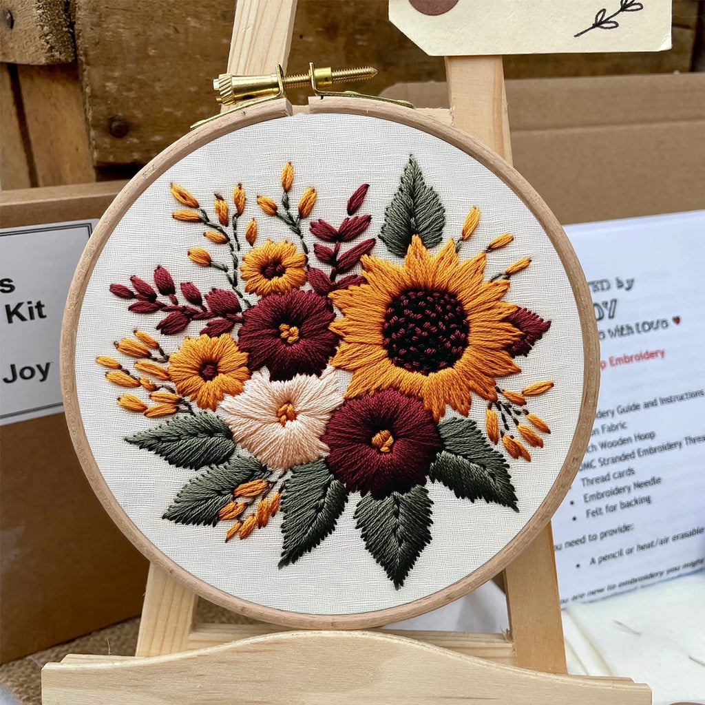 Rubbyoo Embroidery Kit-  Sunflower Cluster 2 | For Craft Lover Hand Stitch - image 4