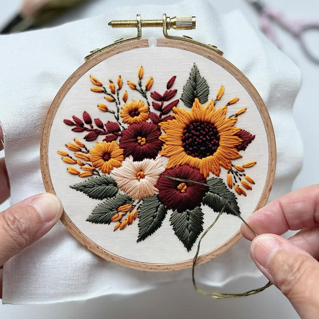 Rubbyoo Embroidery Kit-  Sunflower Cluster 2 | For Craft Lover Hand Stitch - image 3