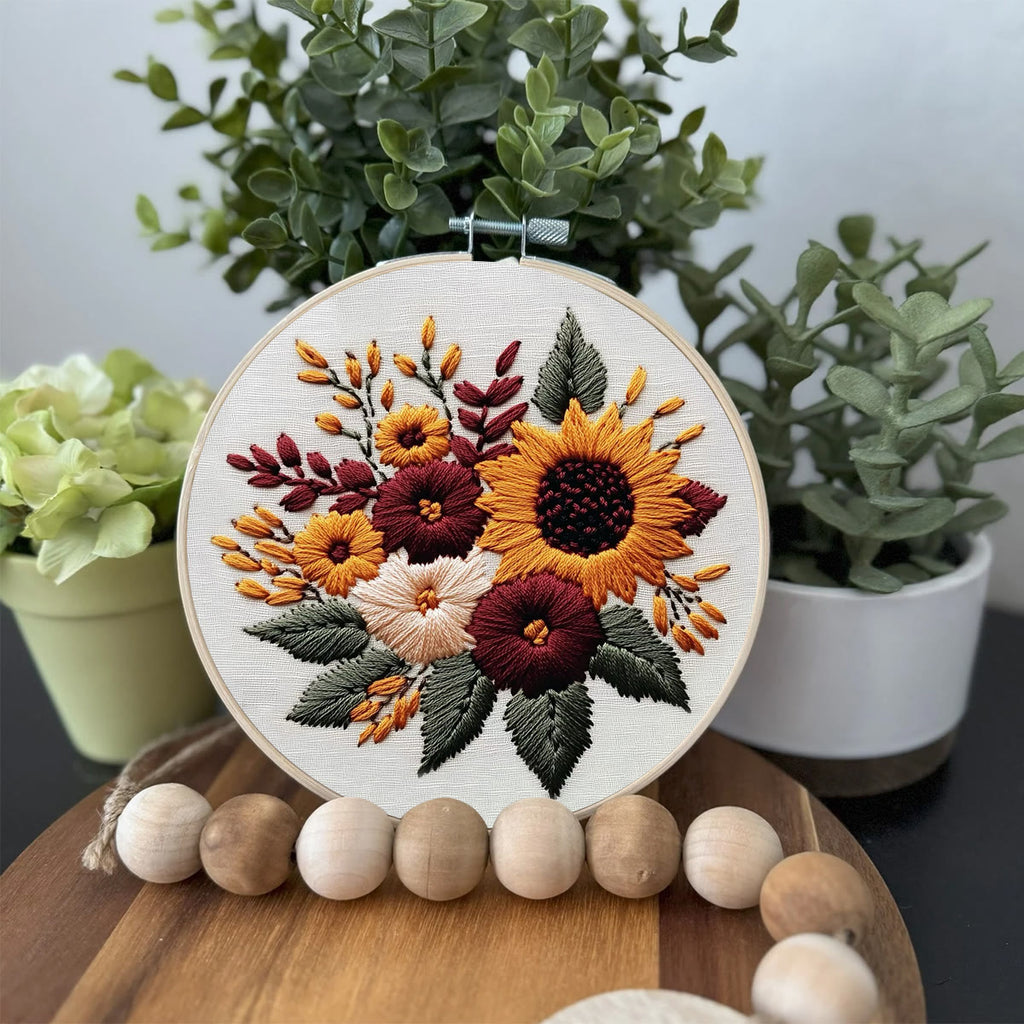 Rubbyoo Embroidery Kit-  Sunflower Cluster 2 | For Craft Lover Hand Stitch - image 2