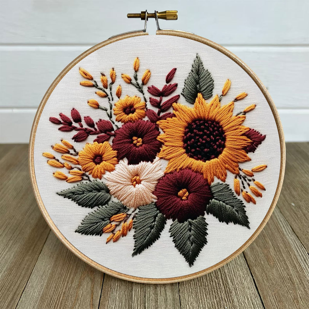Rubbyoo Embroidery Kit-  Sunflower Cluster 2 | For Craft Lover Hand Stitch - image 5