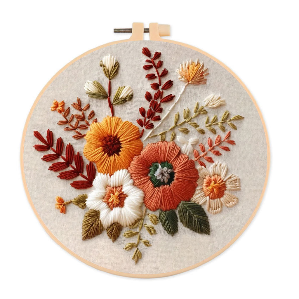 Rubbyoo Embroidery Kit- Autumn Blooms 2 | For Beginners Hand Stitch - image 0