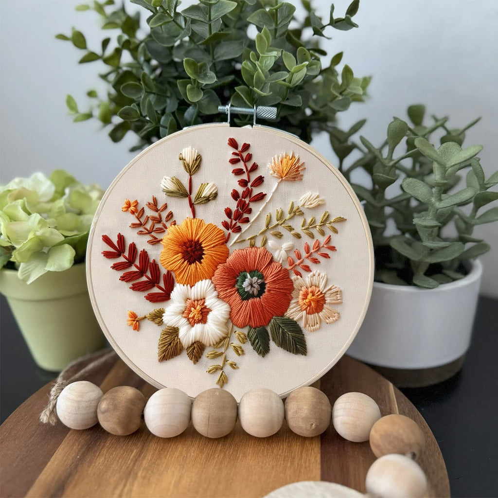 Rubbyoo Embroidery Kit- Autumn Blooms 2 | For Beginners Hand Stitch - image 2