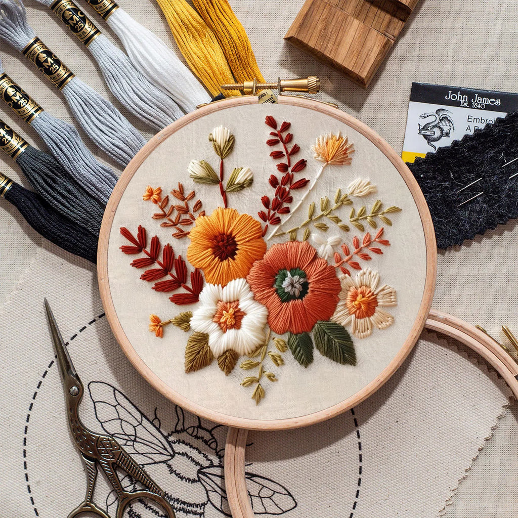 Rubbyoo Embroidery Kit- Autumn Blooms 2 | For Beginners Hand Stitch - image 8