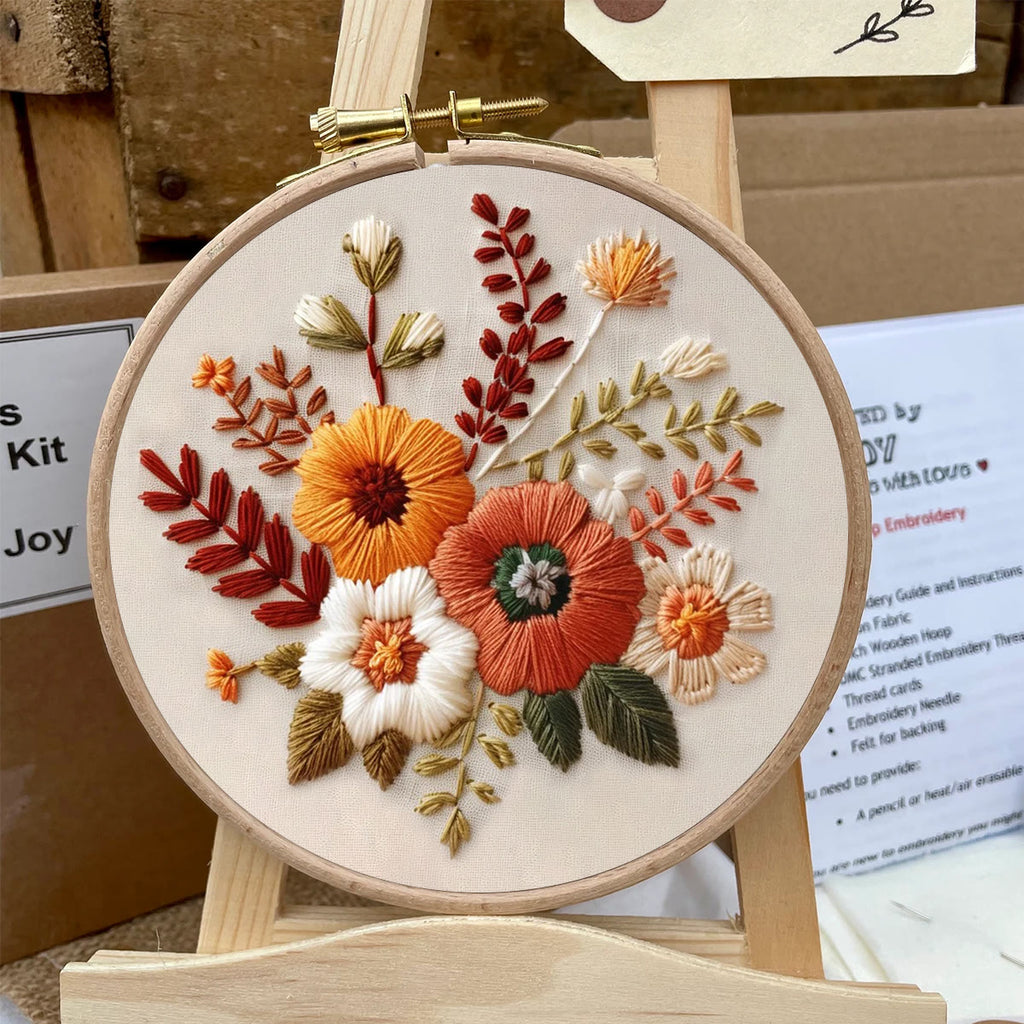 Rubbyoo Embroidery Kit- Autumn Blooms 2 | For Beginners Hand Stitch - image 5