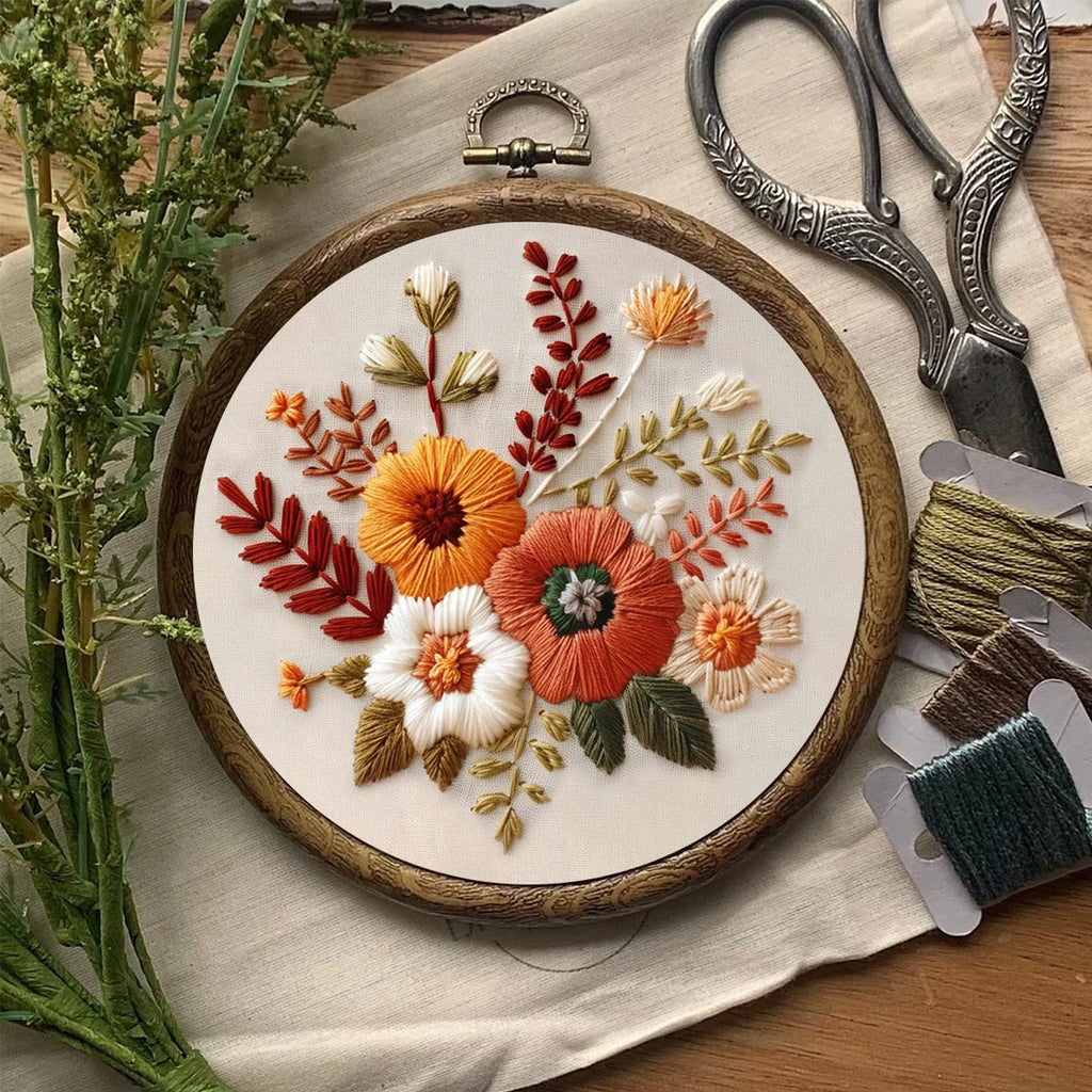 Rubbyoo Embroidery Kit- Autumn Blooms 2 | For Beginners Hand Stitch - image 7