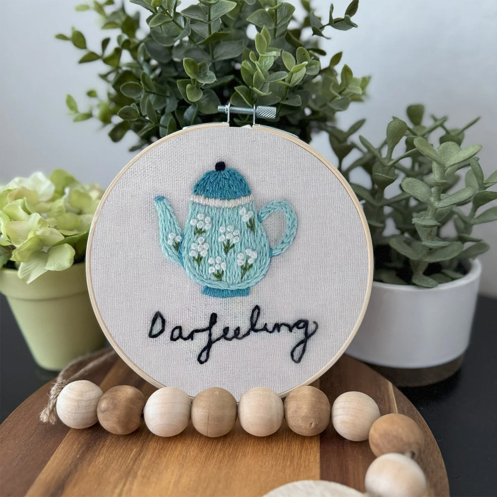 Rubbyoo Embroidery Kit- Darjeeling Tea | Cozy Crafts Easy Embroidery Kit For Beginners - image 3