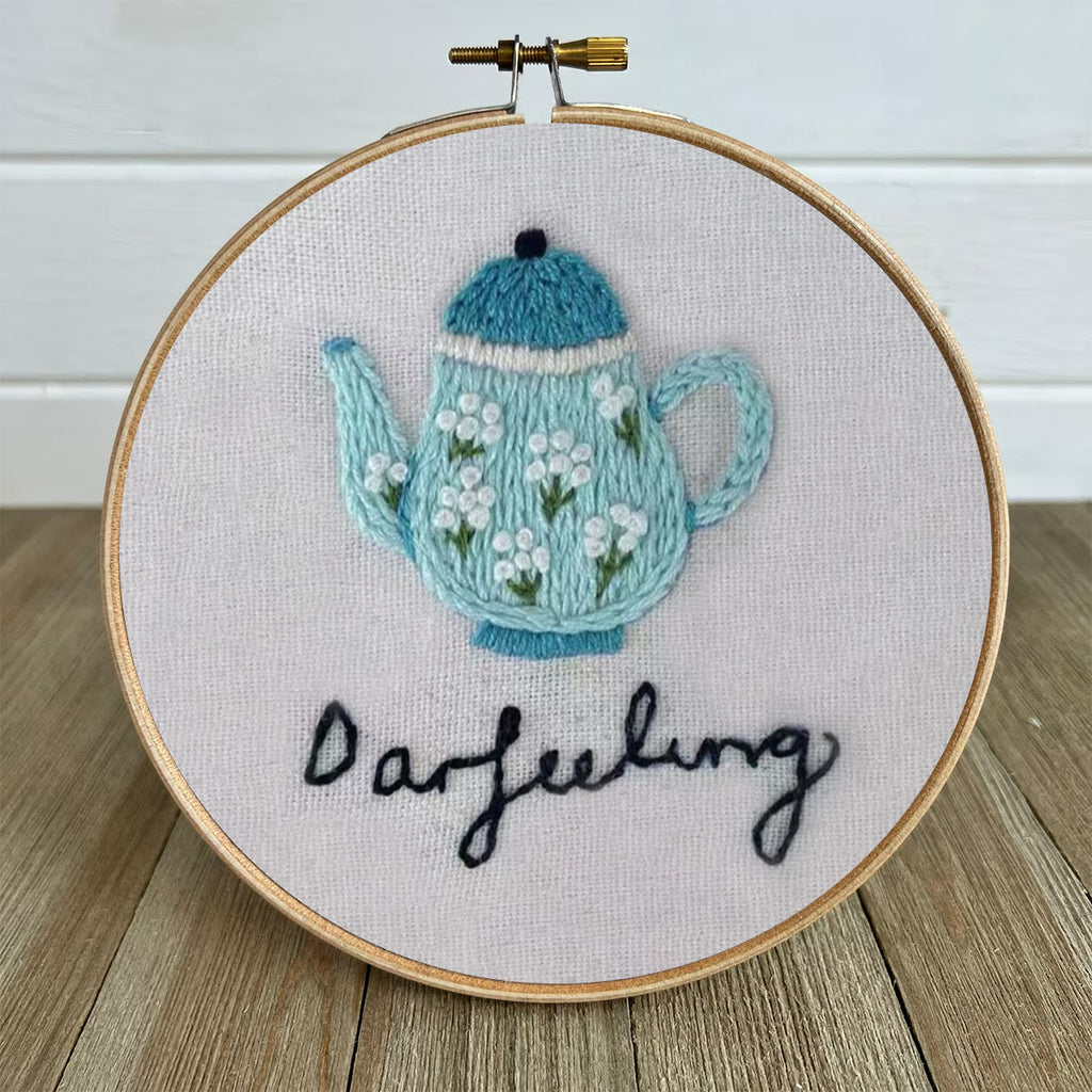 Rubbyoo Embroidery Kit- Darjeeling Tea | Cozy Crafts Easy Embroidery Kit For Beginners - image 4