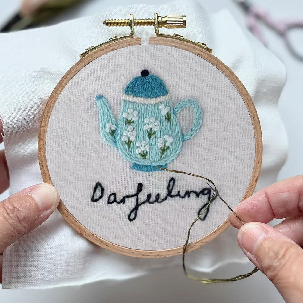 Rubbyoo Embroidery Kit- Darjeeling Tea | Cozy Crafts Easy Embroidery Kit For Beginners - image 2