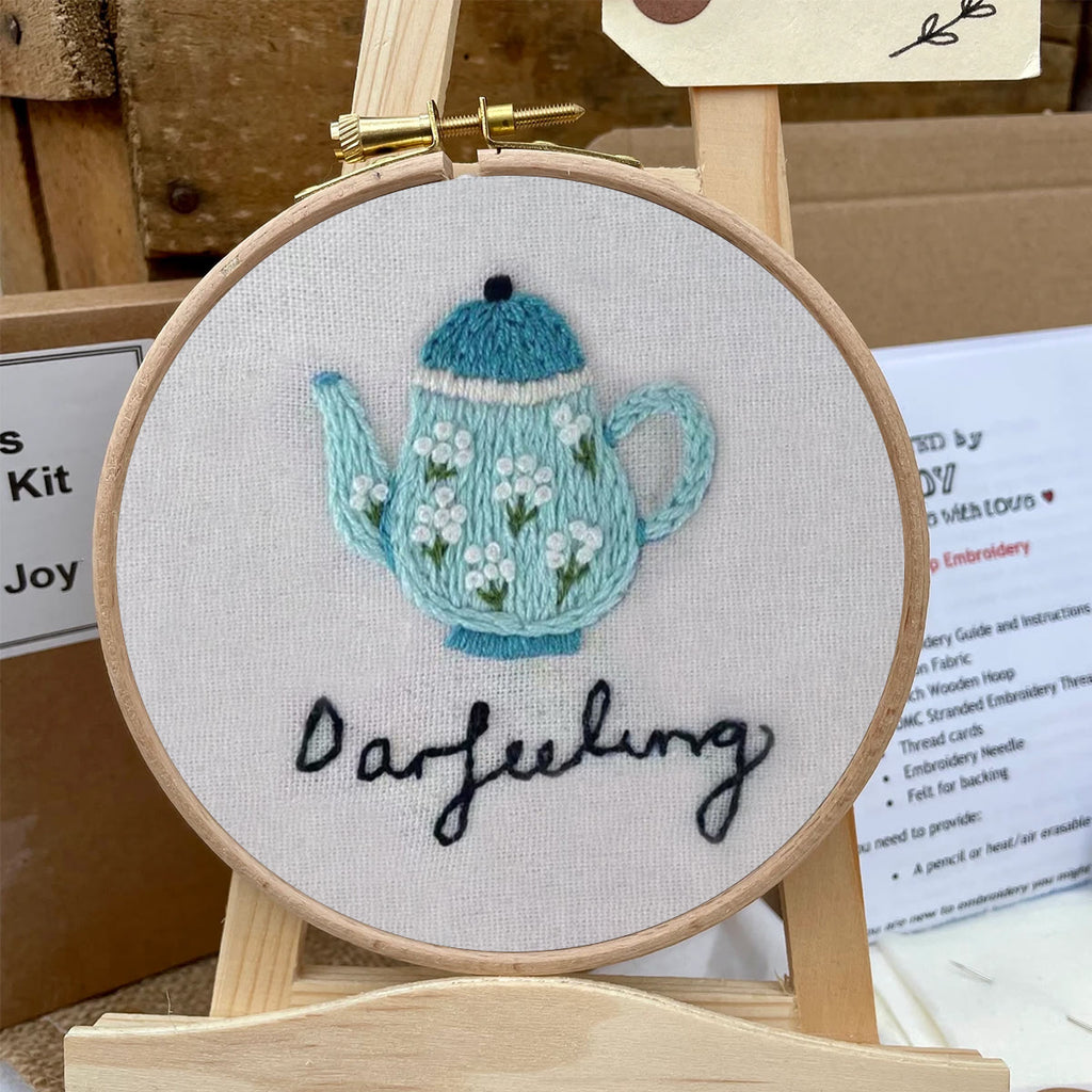 Rubbyoo Embroidery Kit- Darjeeling Tea | Cozy Crafts Easy Embroidery Kit For Beginners - image 5