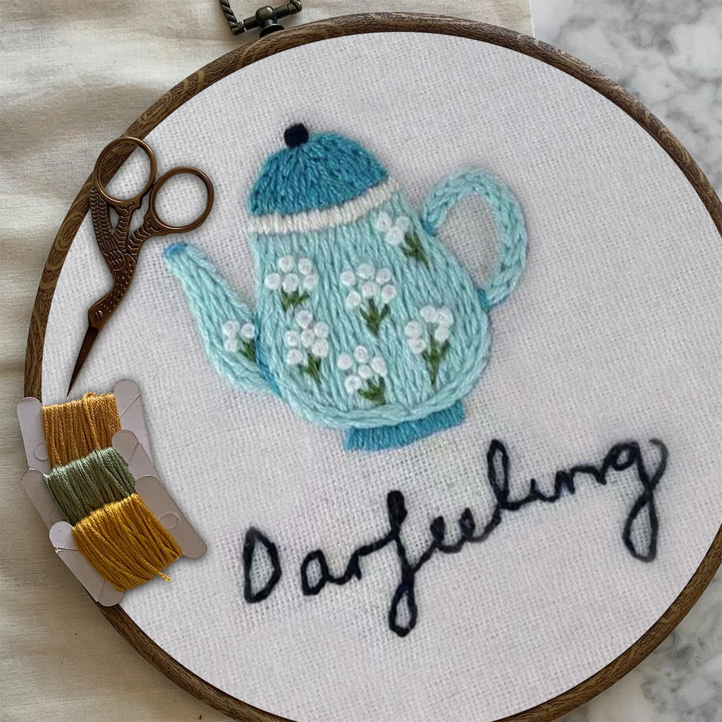 Rubbyoo Embroidery Kit- Darjeeling Tea | Cozy Crafts Easy Embroidery Kit For Beginners - image 6