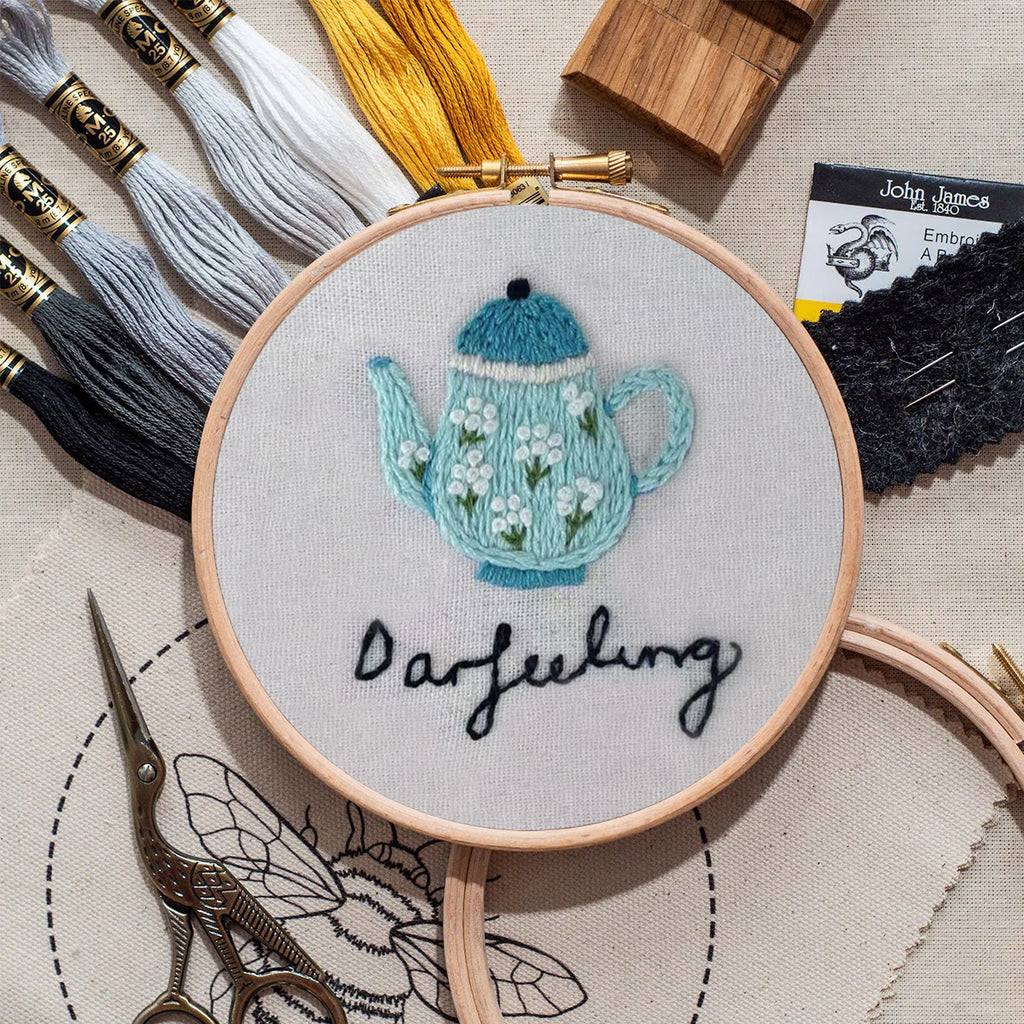 Rubbyoo Embroidery Kit- Darjeeling Tea | Cozy Crafts Easy Embroidery Kit For Beginners - image 8
