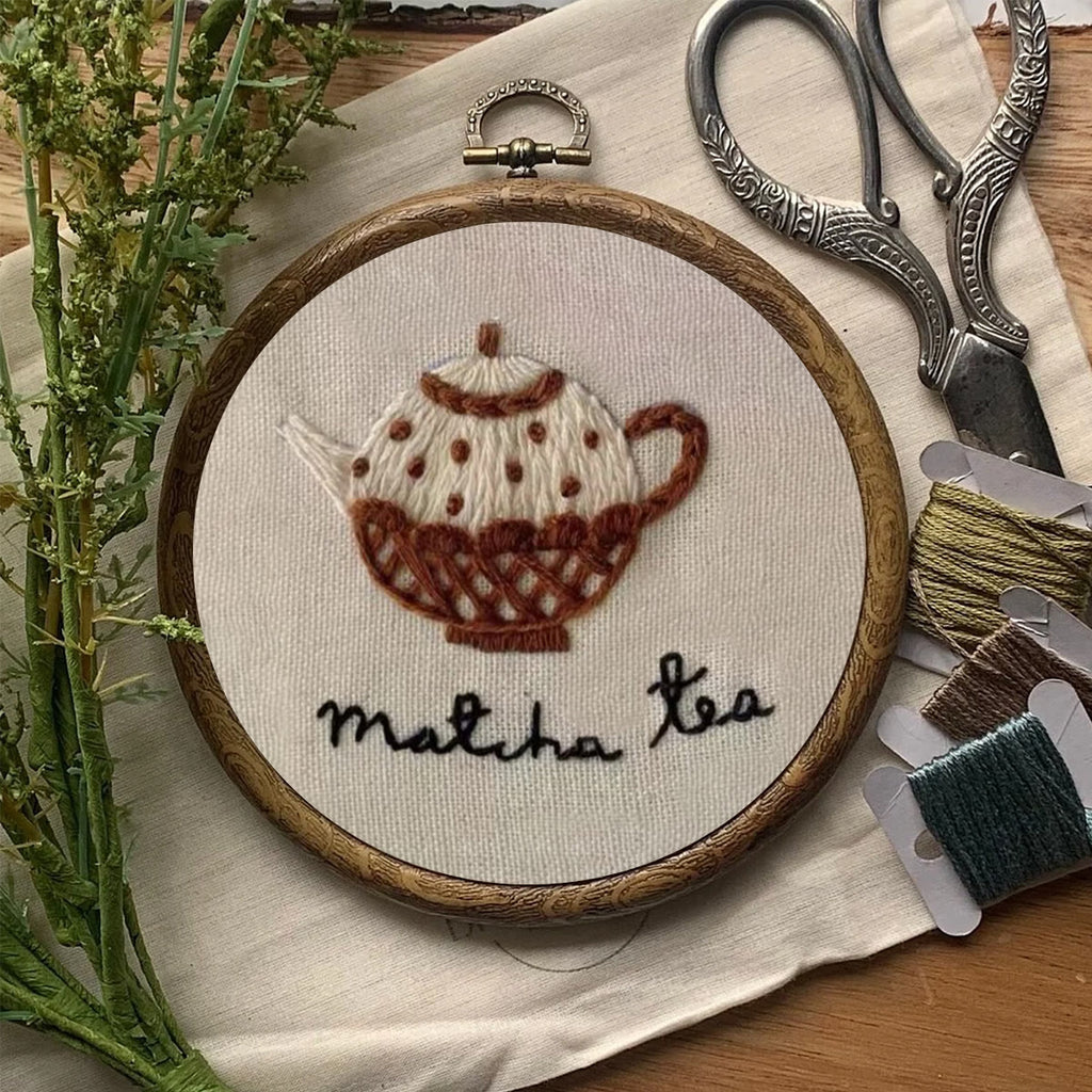 Rubbyoo Embroidery Kit- Matcha Tea | Cozy Crafts Easy Embroidery Kit For Beginners - image 7