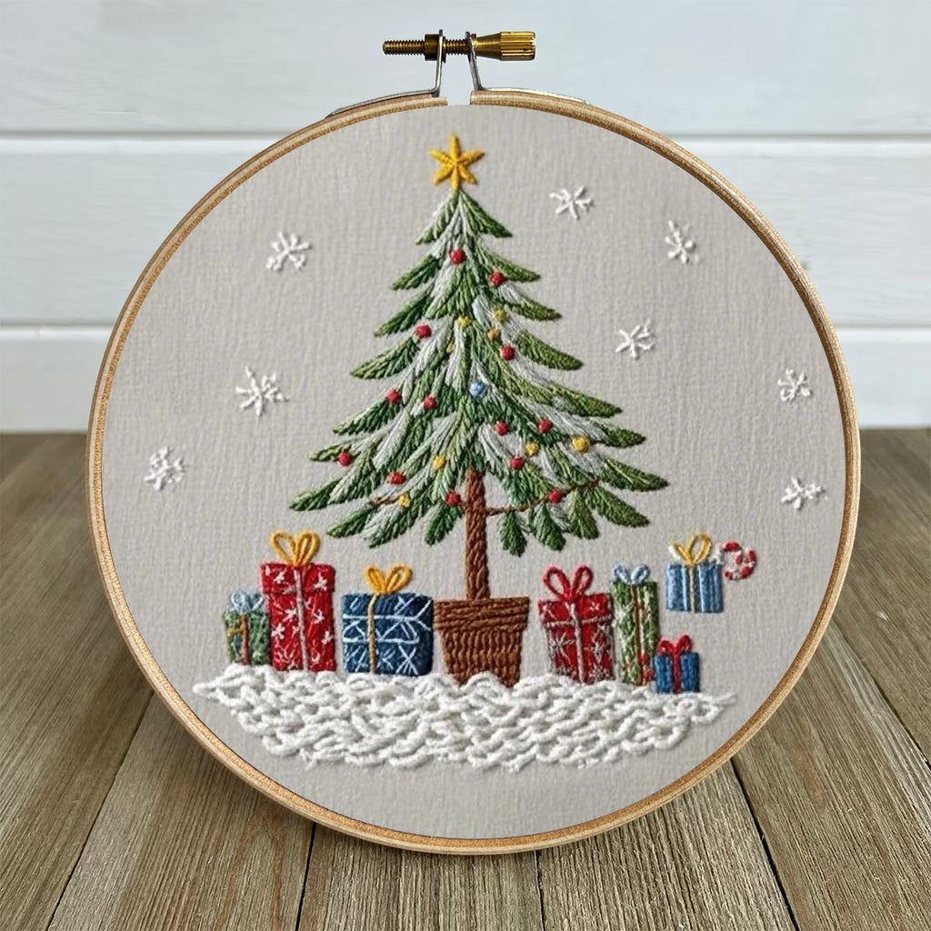 Rubbyoo Embroidery Kit- Christmas Tree With Gifts | Holiday Needlework Gift Starter Kit - image 4