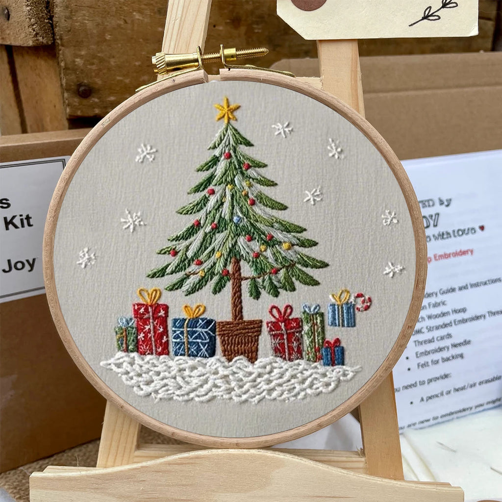 Rubbyoo Embroidery Kit- Christmas Tree With Gifts | Holiday Needlework Gift Starter Kit - image 5