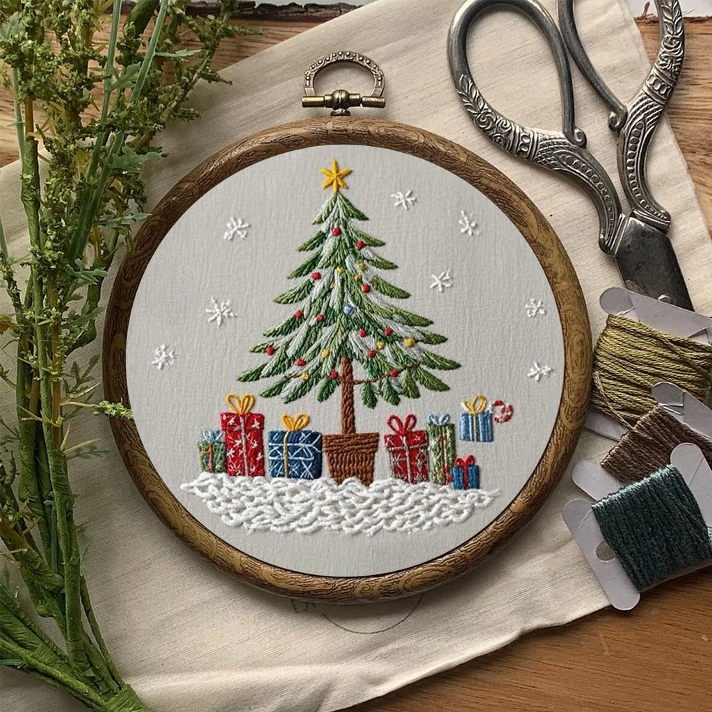 Rubbyoo Embroidery Kit- Christmas Tree With Gifts | Holiday Needlework Gift Starter Kit - image 7