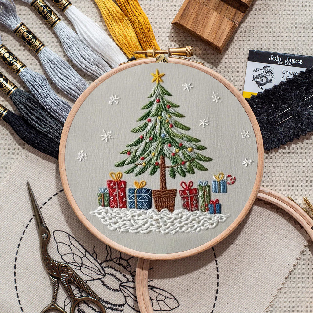 Rubbyoo Embroidery Kit- Christmas Tree With Gifts | Holiday Needlework Gift Starter Kit - image 8