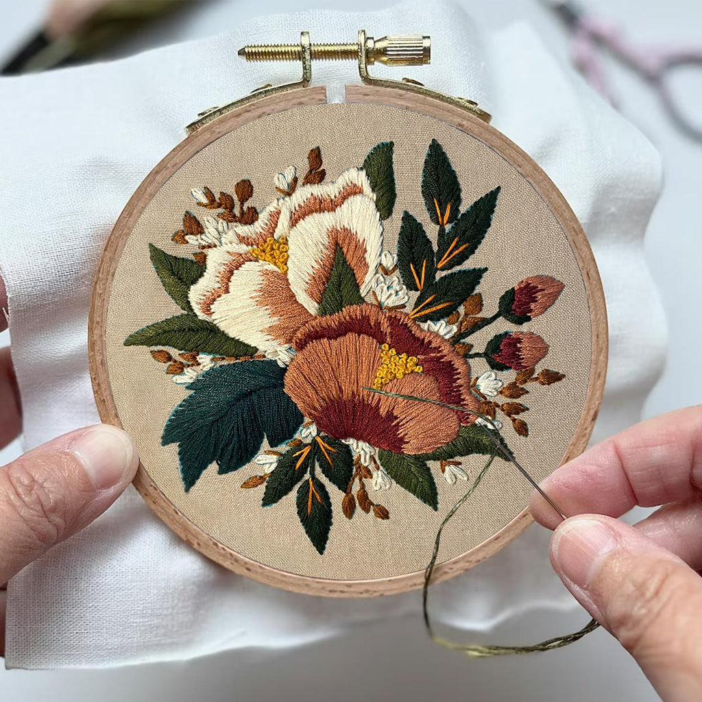 Rubbyoo Embroidery Kit- Blush Floral Pattern | For Beginners Hand Stitch - image 3