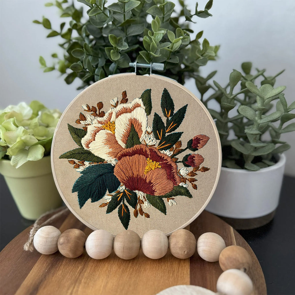 Rubbyoo Embroidery Kit- Blush Floral Pattern | For Beginners Hand Stitch - image 2