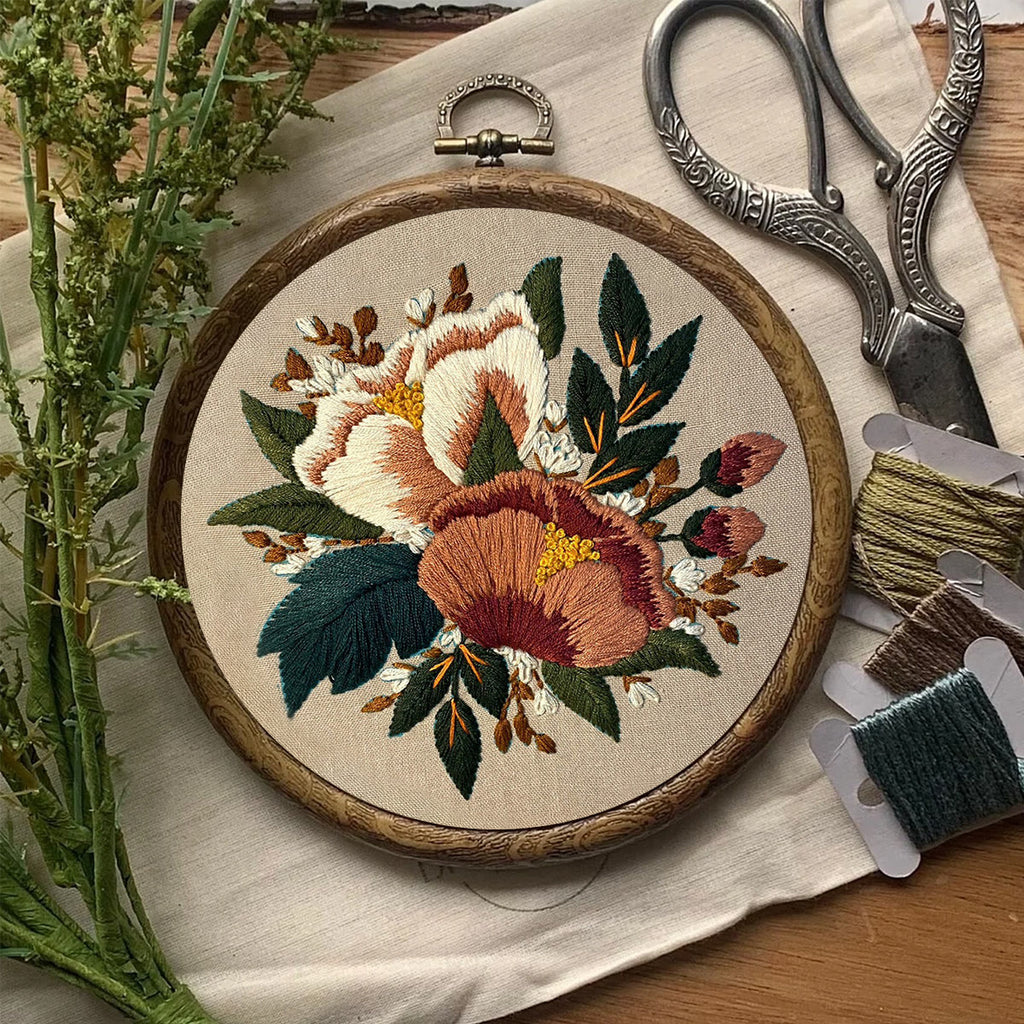 Rubbyoo Embroidery Kit- Blush Floral Pattern | For Beginners Hand Stitch - image 6