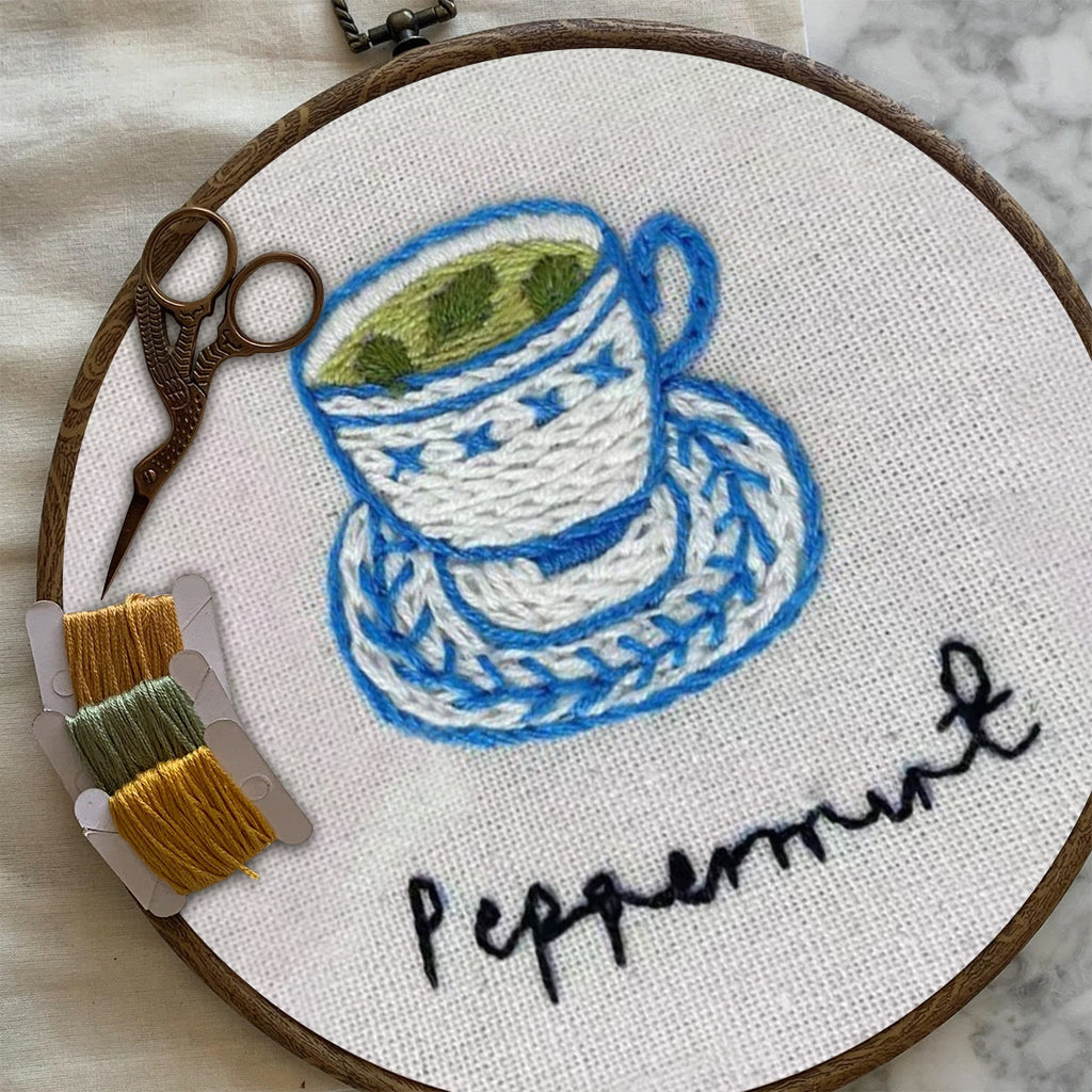 Rubbyoo Embroidery Kit- Peppermint Tea | Cozy Crafts Easy Embroidery Kit For Beginners - image 6
