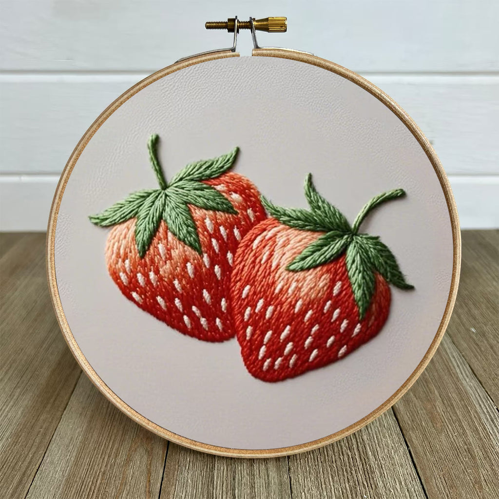 Rubbyoo Embroidery Kit- Two Big Strawberries | For Beginners DIY Craft Kits - image 4