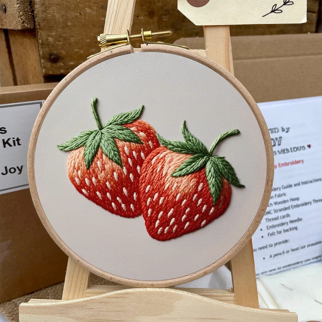 Rubbyoo Embroidery Kit- Two Big Strawberries | For Beginners DIY Craft Kits - image 5