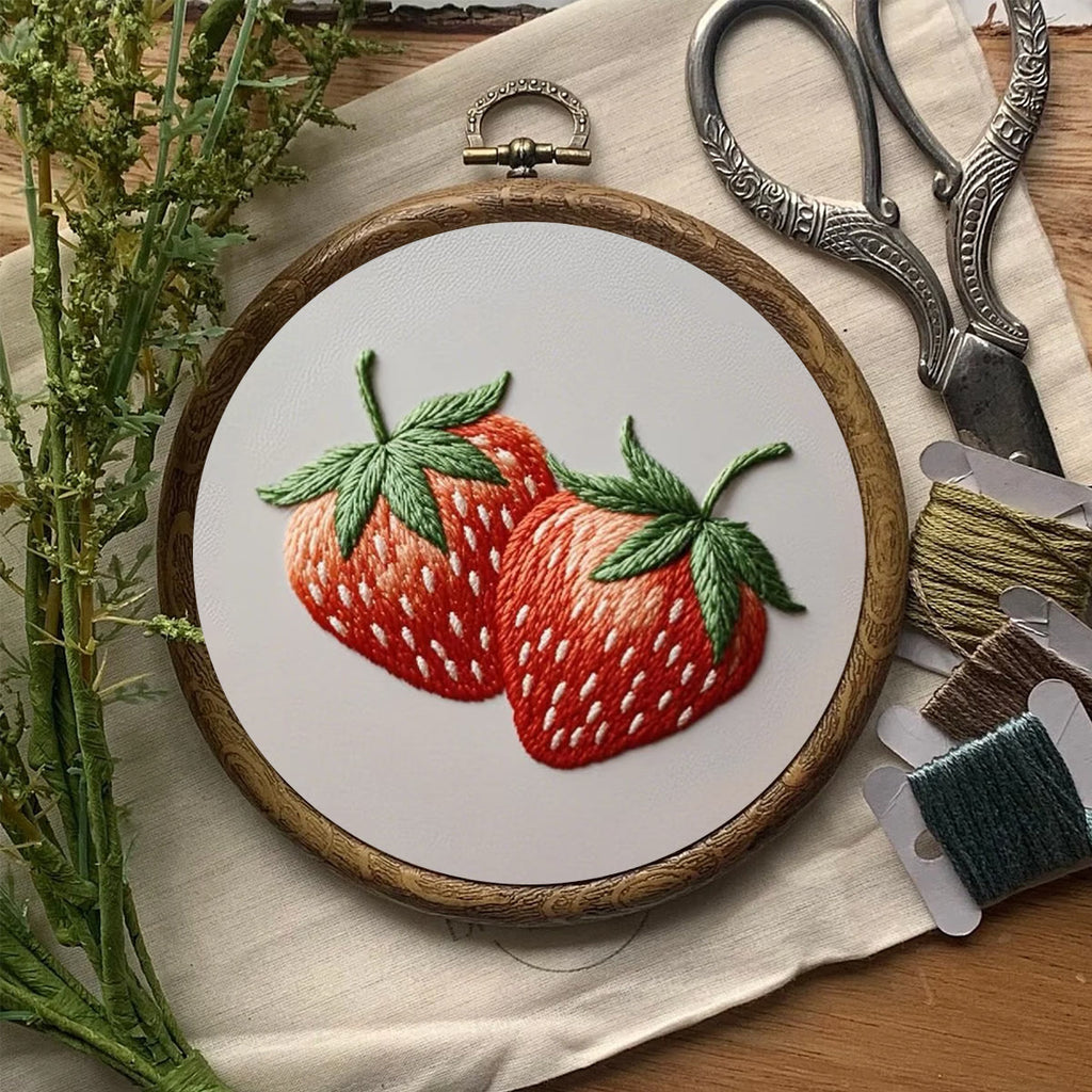 Rubbyoo Embroidery Kit- Two Big Strawberries | For Beginners DIY Craft Kits - image 7