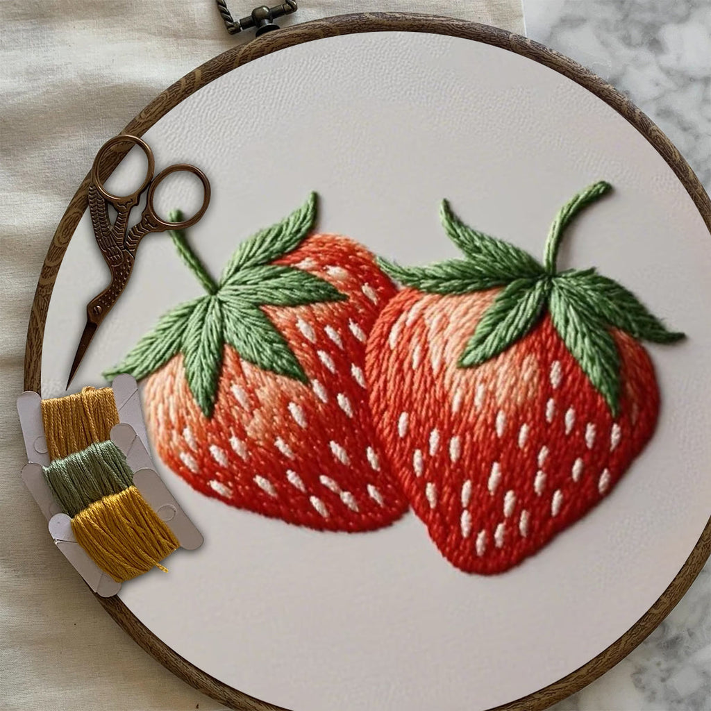 Rubbyoo Embroidery Kit- Two Big Strawberries | For Beginners DIY Craft Kits - image 6