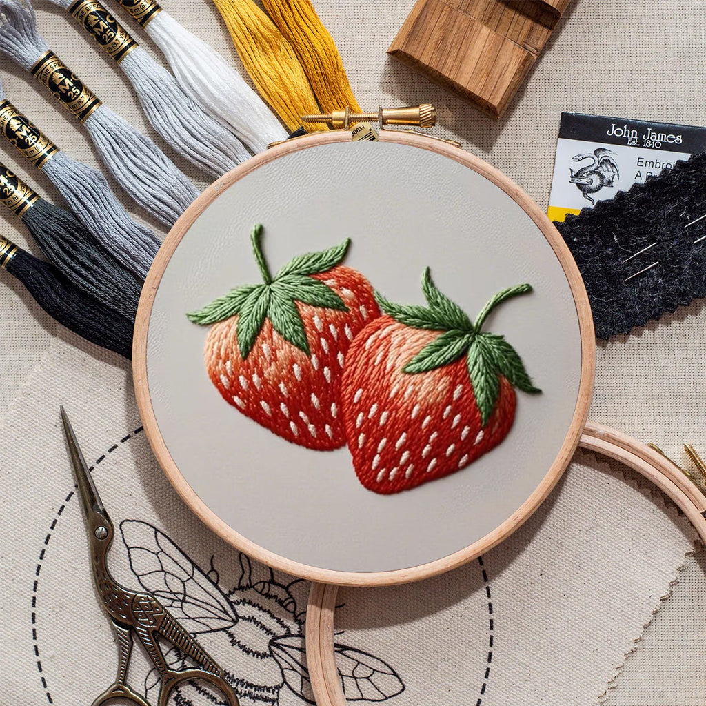 Rubbyoo Embroidery Kit- Two Big Strawberries | For Beginners DIY Craft Kits - image 8