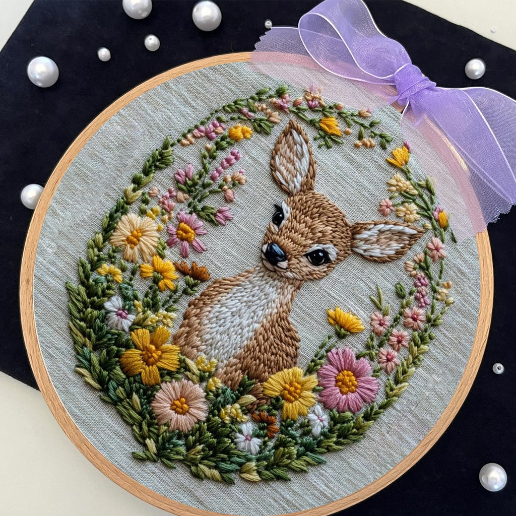 Rubbyoo Embroidery Kit- Flower Deer Diy Craft Kits | For Craft Lover - image 8