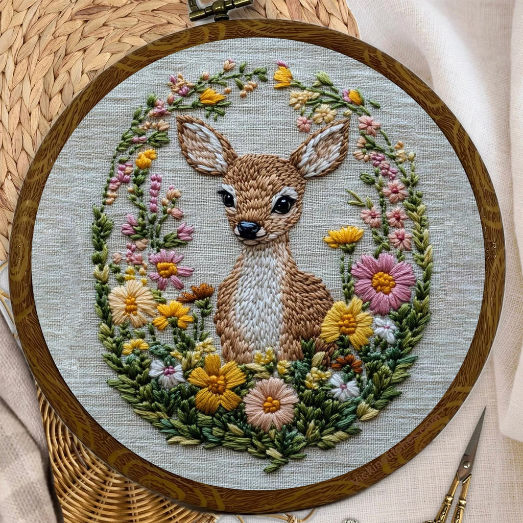 Rubbyoo Embroidery Kit- Flower Deer Diy Craft Kits | For Craft Lover - image 7