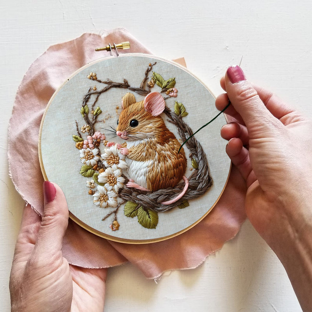 Rubbyoo Embroidery Kit- Little Mouse Diy Craft Kits | For Craft Lover - image 2