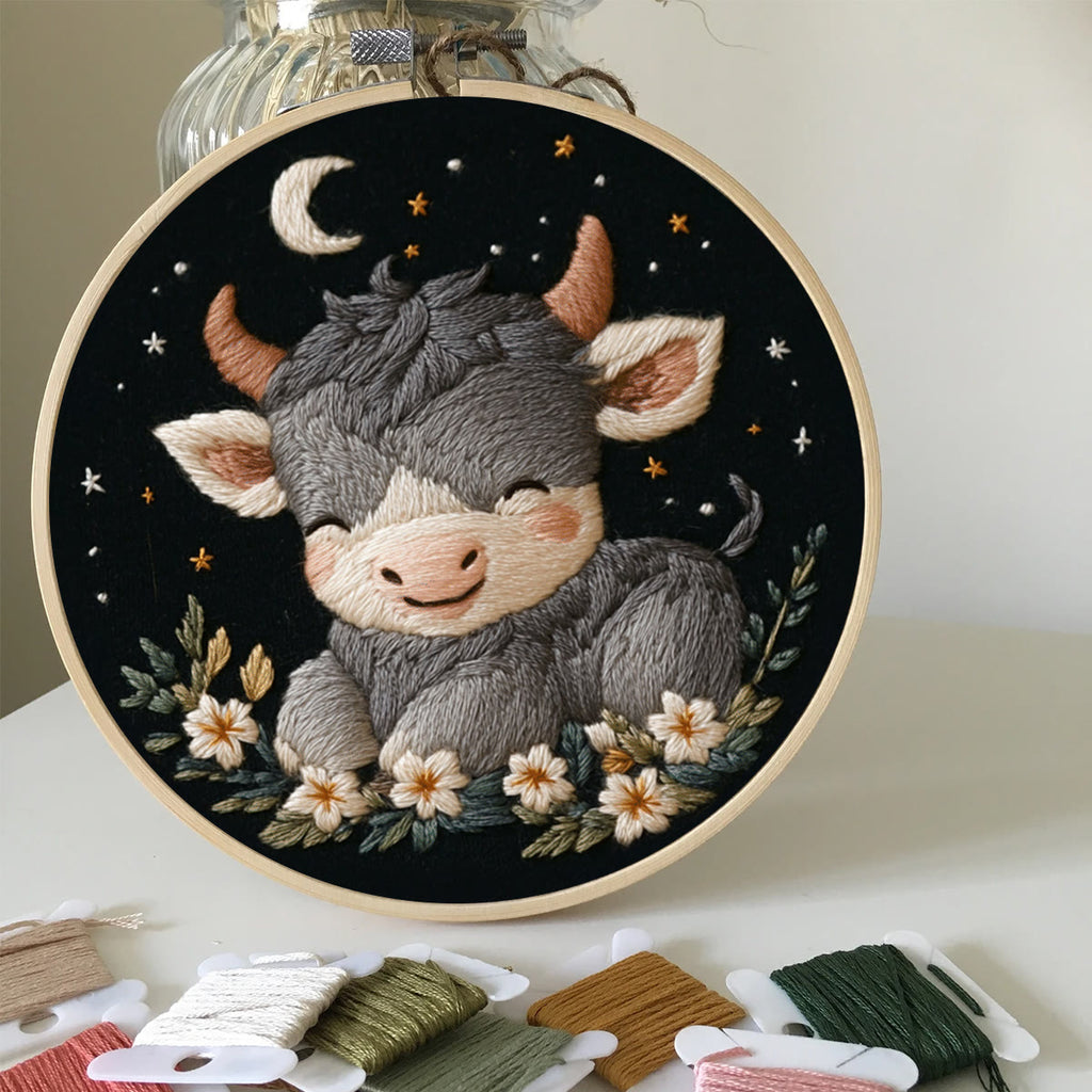 Rubbyoo Embroidery Kit-   Calf Baby  Diy Craft Kits| For Craft Lover - image 4