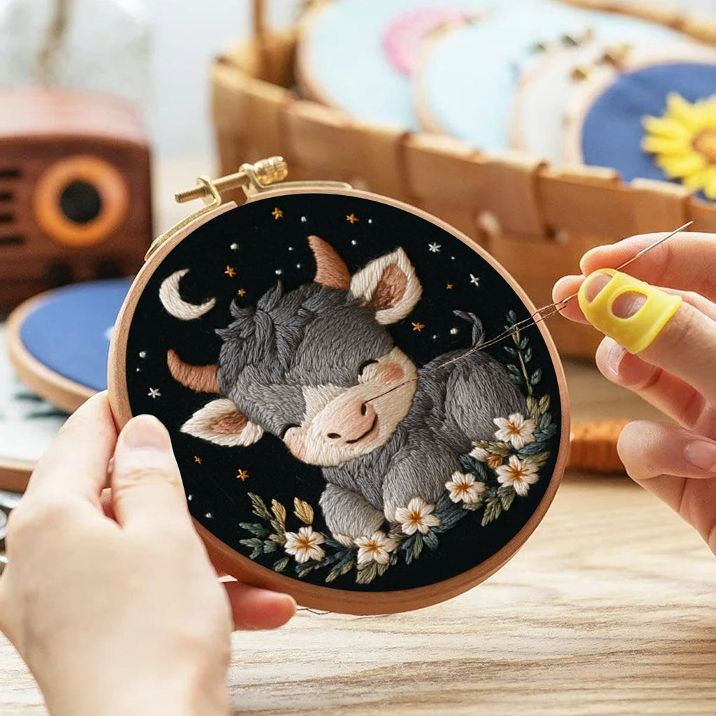 Rubbyoo Embroidery Kit-   Calf Baby  Diy Craft Kits| For Craft Lover - image 2