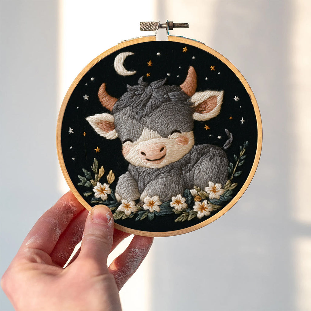 Rubbyoo Embroidery Kit-   Calf Baby  Diy Craft Kits| For Craft Lover - image 1
