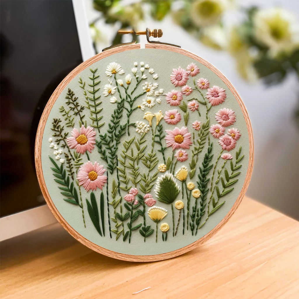 Rubbyoo Embroidery Kit- Simple Wildflowers Easy Embroidery Kit for Beginners | Wall Decor - image 3